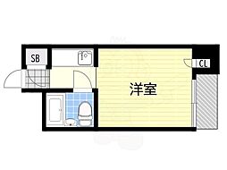 サンビル勝山北 1Kの間取図画像