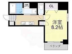 クレール玉造 1Kの間取図画像