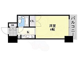 グラン・ドムール玉造 1Kの間取図画像