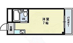 大宝新深江C.Tサンコート ワンルームの間取図画像