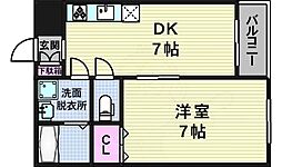 ビッグシャイン今里 1DKの間取図画像