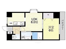 AXISLIFE四天王寺 1LDKの間取図画像