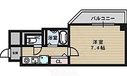 インターナショナル上汐 1Kの間取図画像