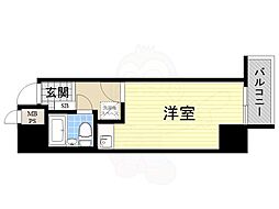 ライオンズマンション上六第3 ワンルームの間取図画像