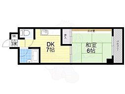 サンポートハイム大今里 1DKの間取図画像