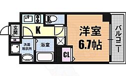 レオンコンフォート上本町 1Kの間取図画像