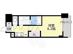 エスリード大阪セントラルアベニュー 1Kの間取図画像