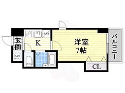 CITYSPIRE布施 1Kの間取図画像