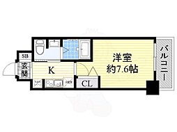 エスリード森ノ宮駅前 1Kの間取図画像