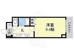 グレイスコート 1Kの間取図画像