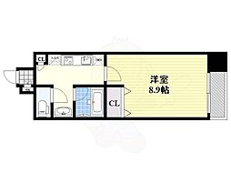 アーバンエース夕陽丘パル 1Kの間取図画像