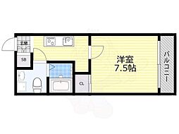 BG新深江 1Kの間取図画像