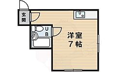大宝谷六ロイヤルハイツ ワンルームの間取図画像
