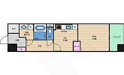 ニューシティーアパートメンツ上町台 1DKの間取図画像