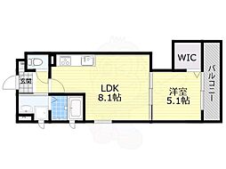 クリエオーレ巽中1 1LDKの間取図画像