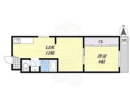 マンション清寿苑 1LDKの間取図画像