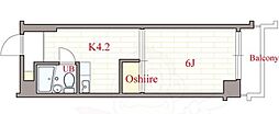 メゾンドールコトブキ 1Kの間取図画像