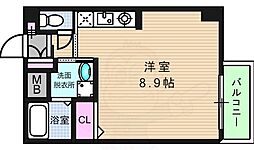ラシーヌ天王寺 ワンルームの間取図画像