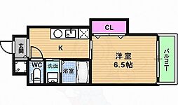 アパルト谷町 1Kの間取図画像