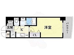 Luxe今里2 1Kの間取図画像