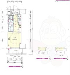 プレサンス松屋町グレース 1Kの間取図画像