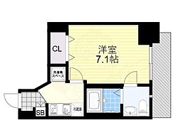 エグゼ大阪城イースト 1Kの間取図画像
