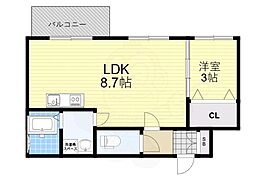 REGRE今里 1LDKの間取図画像