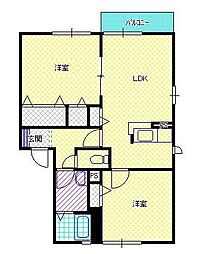 フォレスタA 2LDKの間取図画像