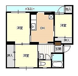 ヴィラナリー新発田 3DKの間取図画像