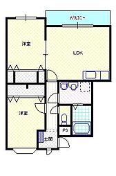 LaBeLLeVie 2LDKの間取図画像
