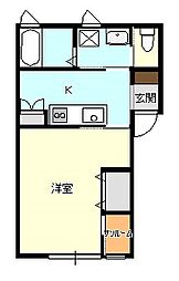 LaLaflatsB 1Kの間取図画像