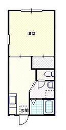 プチハウス 1Kの間取図画像
