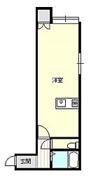 パインリバー 1Kの間取図画像