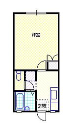 サンブライト3 1Kの間取図画像