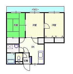 コスモ・シャングリラ 3DKの間取図画像