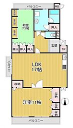 北須磨団地G棟 2LDKの間取図画像
