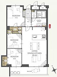 舞子五色塚ハイツ 3LDKの間取図画像