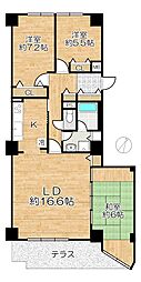 ダイアパレス名谷 3LDKの間取図画像