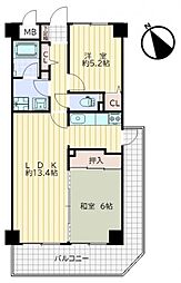 コスモ塩屋 2LDKの間取図画像