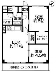 クレドール垂水2 2LDKの間取図画像