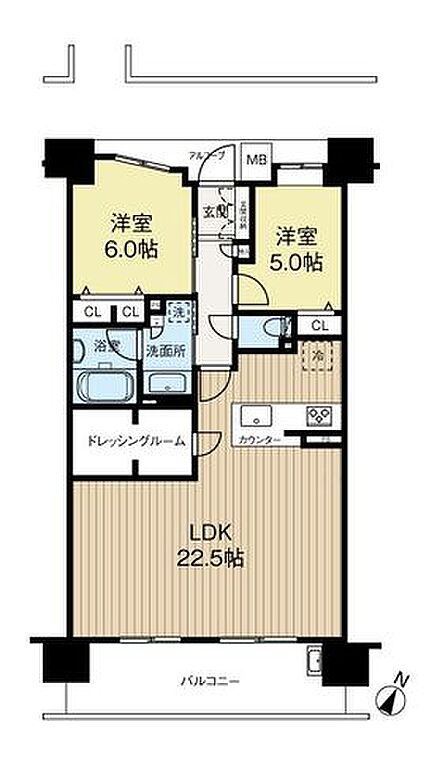 2SLDK 間取り