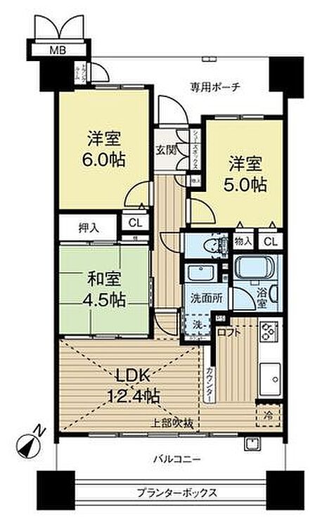 3LDK 間取り