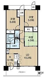 キングマンション千船2番館 3LDKの間取図画像