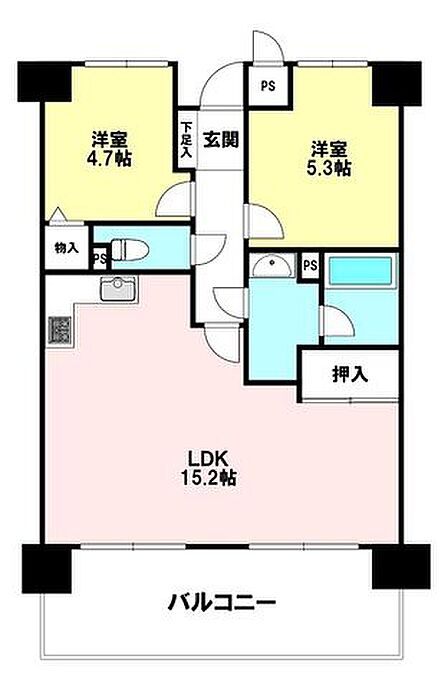 2LDK 間取り