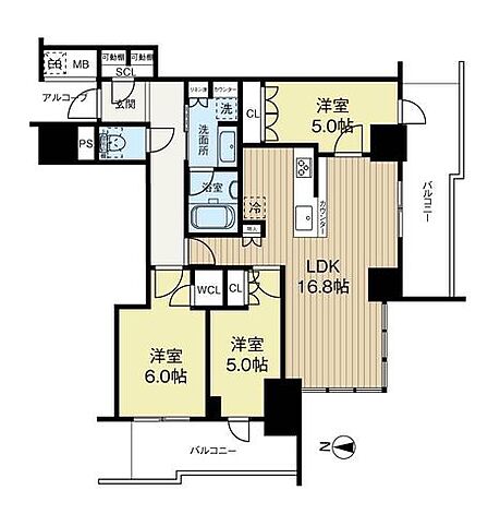 18階南西角部屋3LDK