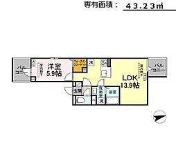 セレスティア祖師谷 1LDKの間取図画像