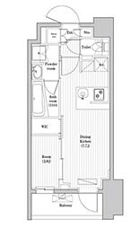 東急多摩川線 蒲田駅 徒歩6分の賃貸マンション 6階1DKの間取り