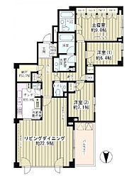小田急小田原線 代々木上原駅 徒歩5分の賃貸マンション 2階3LDKの間取り