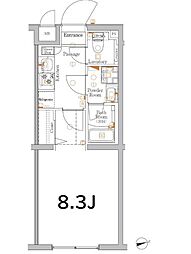 XEBEC経堂 1Kの間取図画像