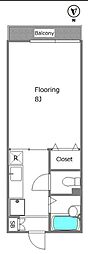 エルデ明大前 1Kの間取図画像